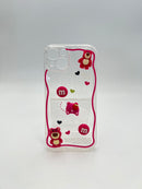 HHPK18 Wave-shaped case with 3D Strawberry Bear 