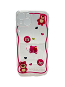 HHPK18 Wave-shaped case with 3D Strawberry Bear 