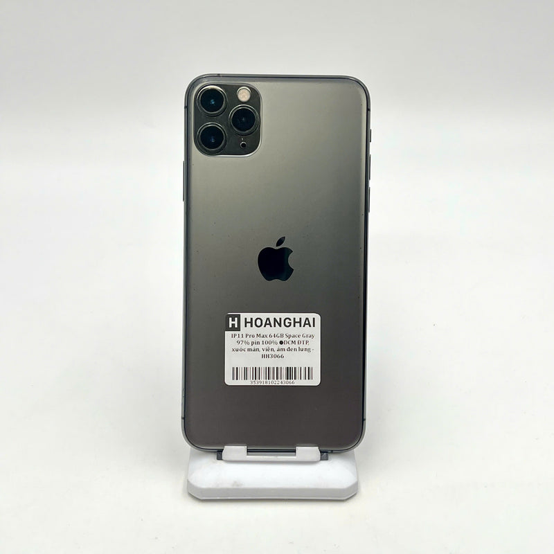iPhone 11 Pro Max 64GB Gray 97% battery 100% The device has paid off all network fees and is used like an Apple International (Battery replaced - scratched screen, edges, black back) - HH3066 