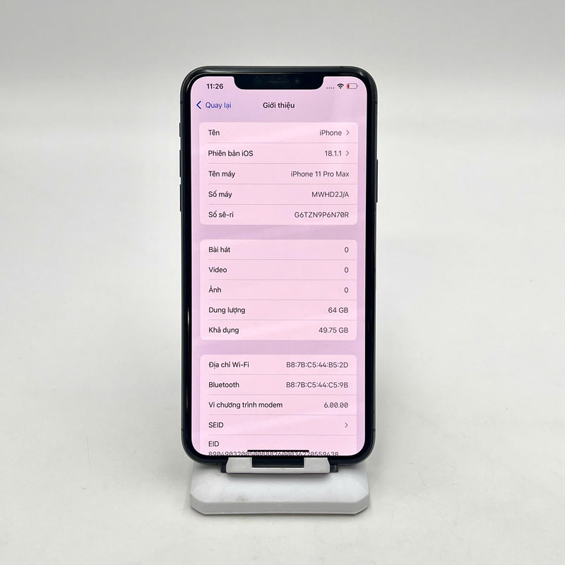 iPhone 11 Pro Max 64GB Black 97% battery 100% The device has paid all network fees and is used like Apple International (Battery replaced - 1x camera spot, screen scratches, edges) - HH5675 