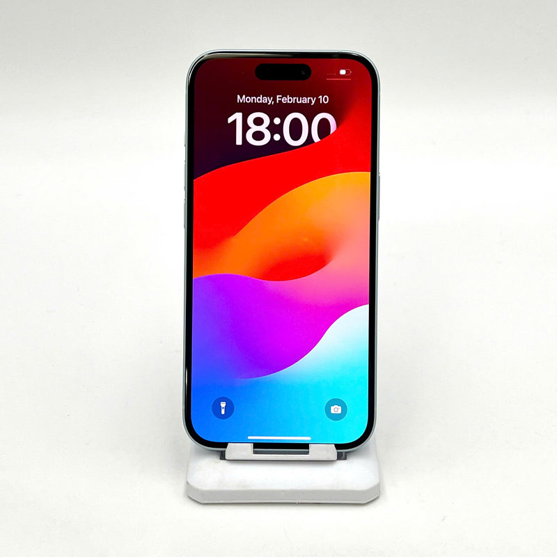 iPhone 15 128GB Blue 98% battery 85% International from SB (No SB sim - scratched orange border) - HH7152 