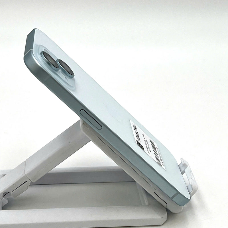 iPhone 15 128GB Blue 98% battery 85% International from SB (No SB sim - scratched orange border) - HH7152 