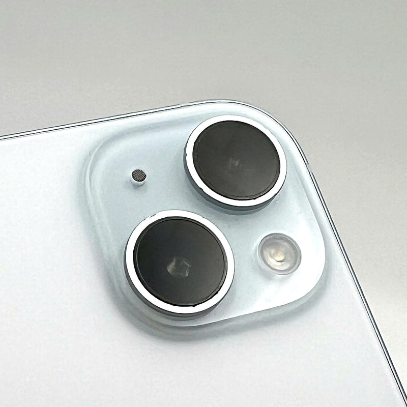 iPhone 15 128GB Blue 98% battery 85% International from SB (No SB sim - scratched orange border) - HH7152 