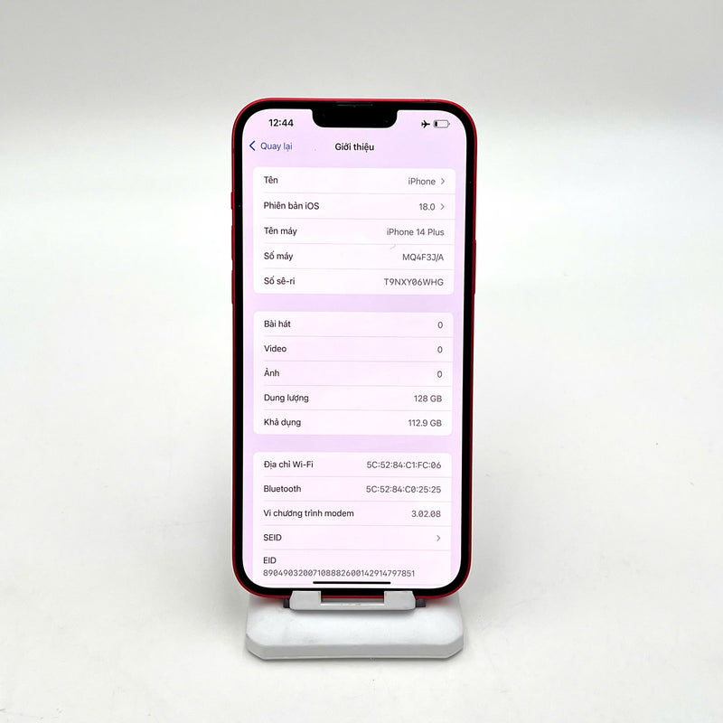 iPhone 14 Plus 128GB Red 98% battery 86% International from AU (No AU sim) - HH5670 