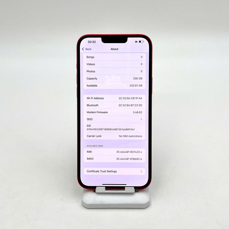 iPhone 14 Plus 256GB Red 98% battery 100% International from AU (No AU sim - Replaced battery, scratches on edges and back) - HH4234 