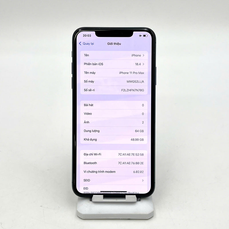 iPhone 11 Pro Max 64GB Green 98% battery 100% US version (Replaced battery - Locked device, 1x camera spot, dark edges, screen scratches) - HH0628 