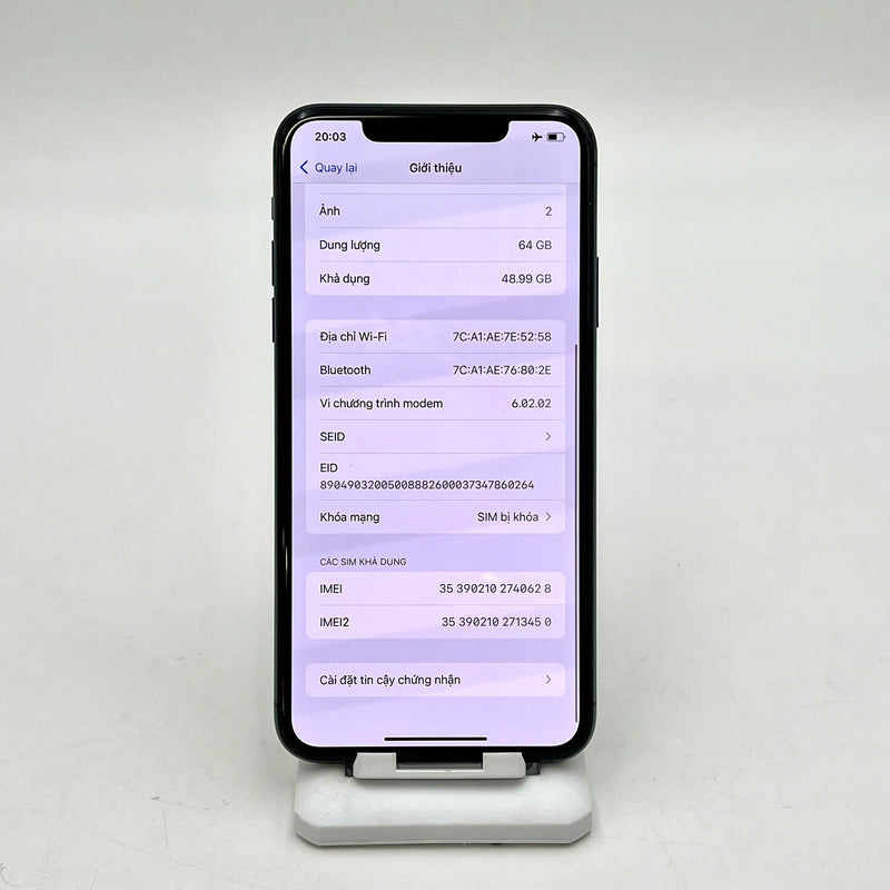 iPhone 11 Pro Max 64GB Green 98% battery 100% US version (Replaced battery - Locked device, 1x camera spot, dark edges, screen scratches) - HH0628 