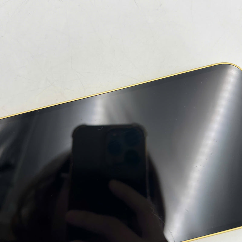 iPhone 14 Plus 128GB Gold 98% battery 100% International from SB (No SB sim, scratched edges and screen, scratched orange edge, DTP) - HH0603 