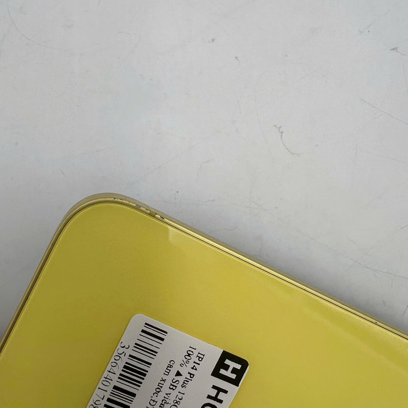 iPhone 14 Plus 128GB Gold 98% battery 100% International from SB (No SB sim, scratched edges and screen, scratched orange edge, DTP) - HH0603 