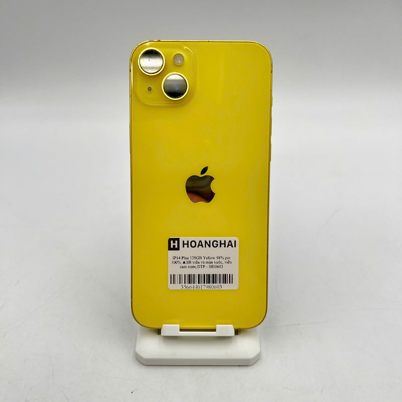 iPhone 14 Plus 128GB Gold 98% battery 100% International from SB (No SB sim, scratched edges and screen, scratched orange edge, DTP) - HH0603 