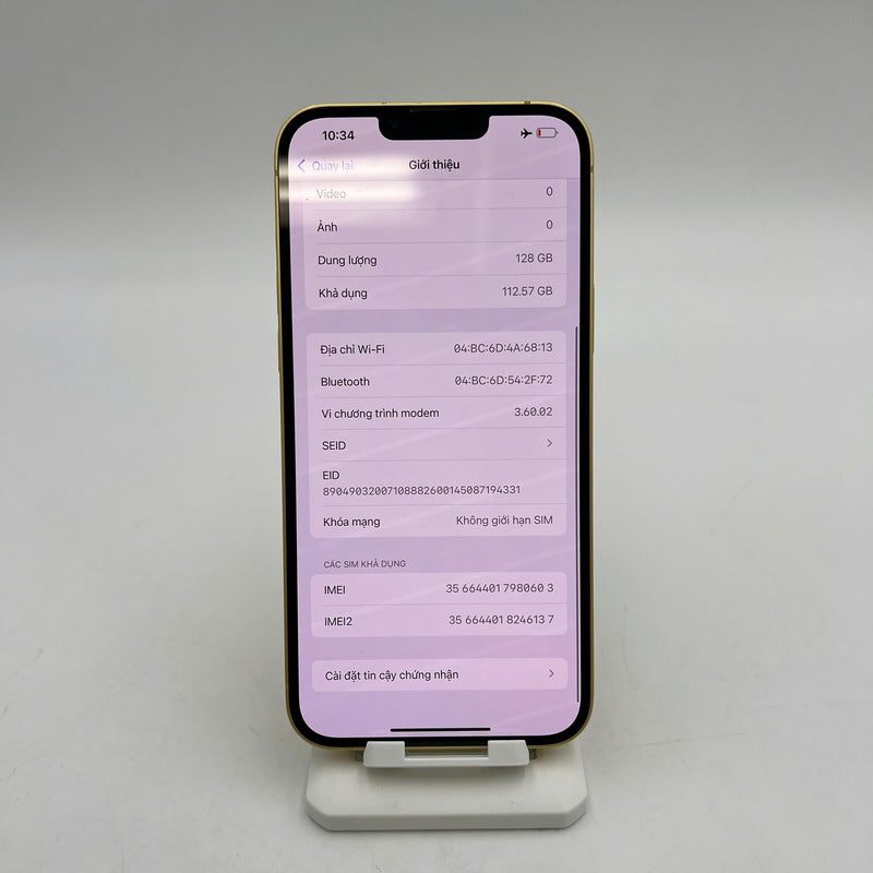 iPhone 14 Plus 128GB Gold 98% battery 100% International from SB (No SB sim, scratched edges and screen, scratched orange edge, DTP) - HH0603 