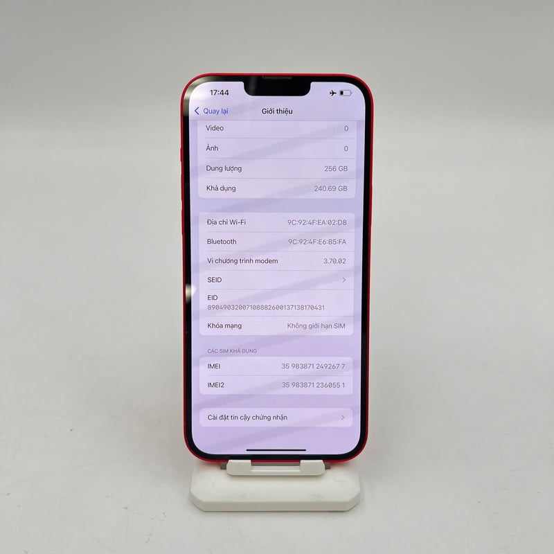 iPhone 14 Plus 256GB Red 98% battery 100% Apple International (Battery replaced) - HH2677 