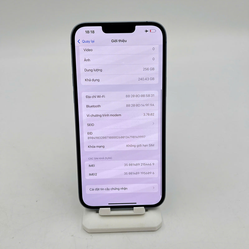 iPhone 14 Plus 256GB Blue 98% battery 100% The device has paid off all network bills and is used like Apple International (scratched orange border, scratched screen, chipped border, DTP) - HH4469 
