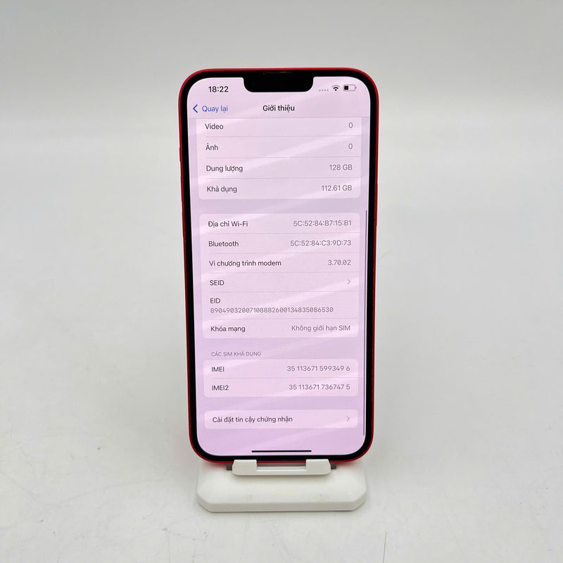 iPhone 14 Plus 128GB Red 98% battery 100% International from AU (No AU sim - Warranty, cracked edges, DTP) - HH3496 