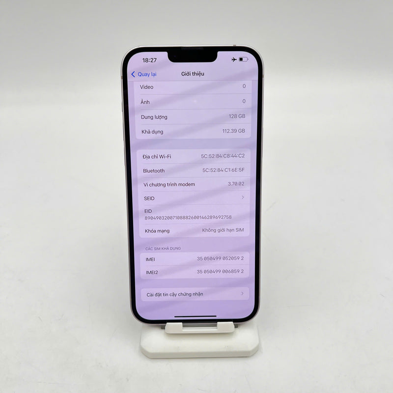 iPhone 14 Plus 128GB Purple 98% battery 100% International from SB (No SB sim - scratched orange border, DTP) - HH0592 