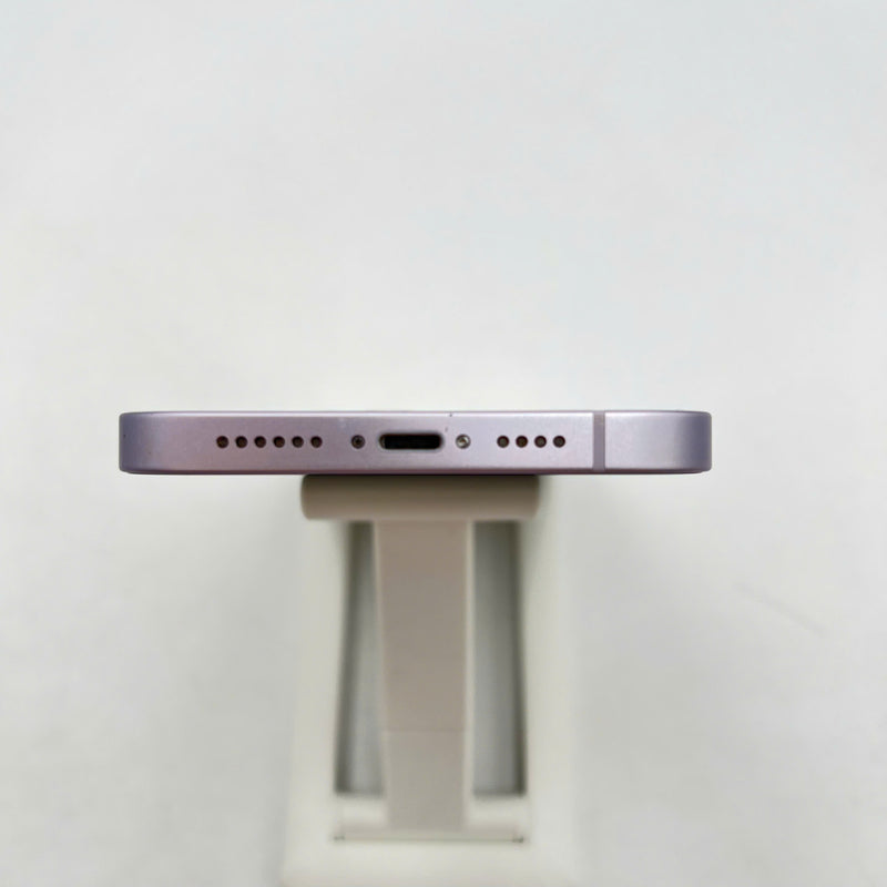 iPhone 14 Plus 128GB Purple 98% battery 100% International from SB (No SB sim - scratched orange border, DTP) - HH0592 