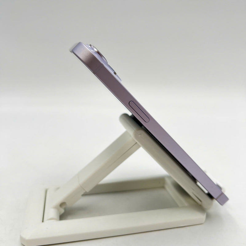 iPhone 14 Plus 128GB Purple 98% battery 100% International from SB (No SB sim - scratched orange border, DTP) - HH0592 