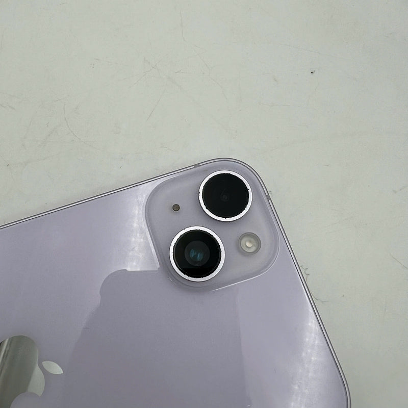 iPhone 14 Plus 128GB Purple 98% battery 100% International from SB (No SB sim - scratched orange border, DTP) - HH0592 