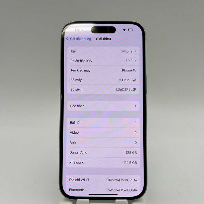 iPhone 15 128GB Green 98% battery 87% International from SB (No SB sim - scratched orange border) - HH1023 