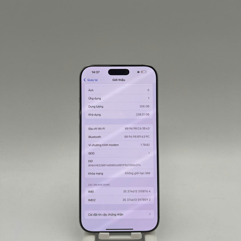 iPhone 16 Pro Max 256GB White 98% battery 100% International from SB (No SB sim - scratched screen, scratched edges) - HH0764 