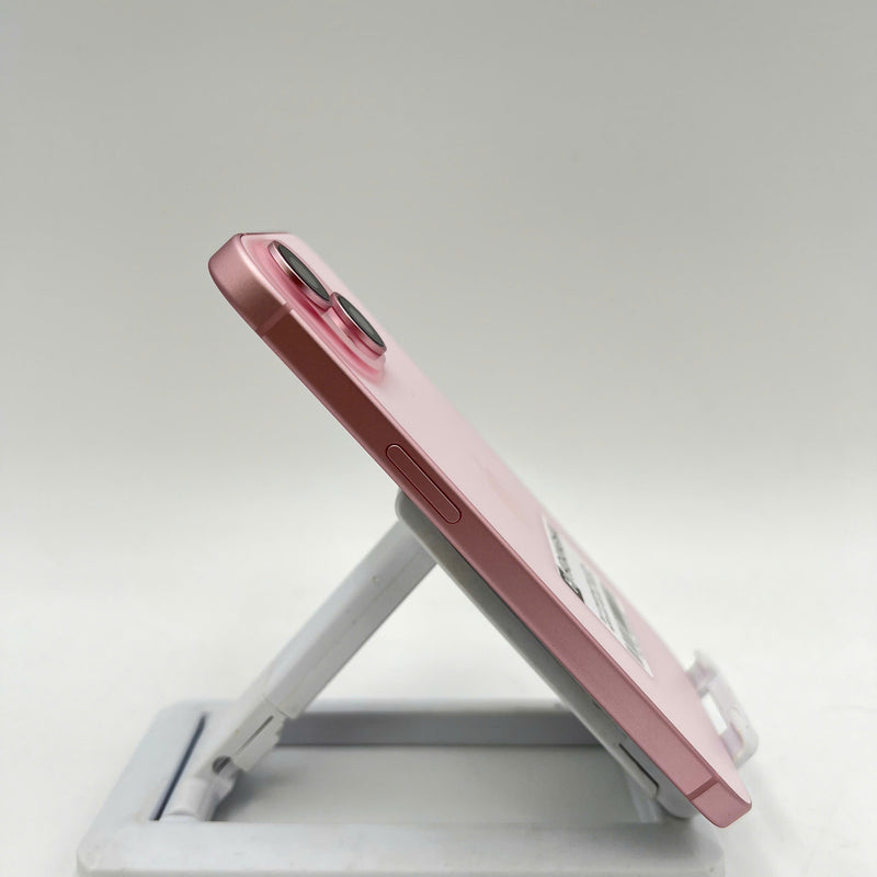 iPhone 15 128GB Pink 98% battery 87% International from SB (No SB sim - scratched orange border) - HH3238 
