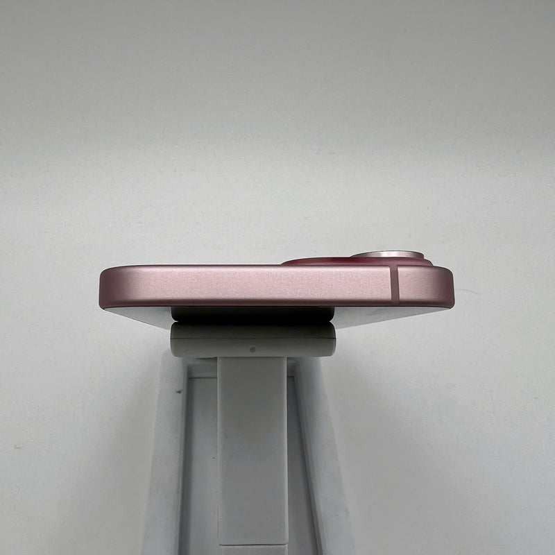 iPhone 15 128GB Pink 98% battery 87% International from SB (No SB sim - scratched orange border) - HH3238 