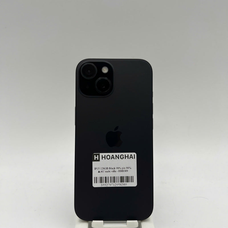iPhone 15 128GB Black 98% battery 90% International from AU (No AU sim - Scratched edges) - HH8389 