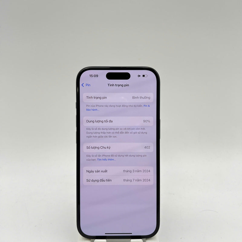 iPhone 15 128GB Black 98% battery 90% International from AU (No AU sim - Scratched edges) - HH8389 