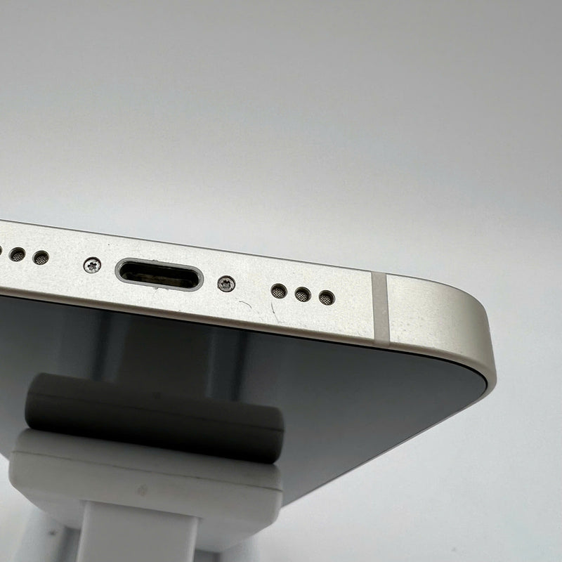 iPhone 14 128GB White 98% battery 87% International from AU (Does not use AU sim - scratched screen, scratched orange edge) - HH9149 