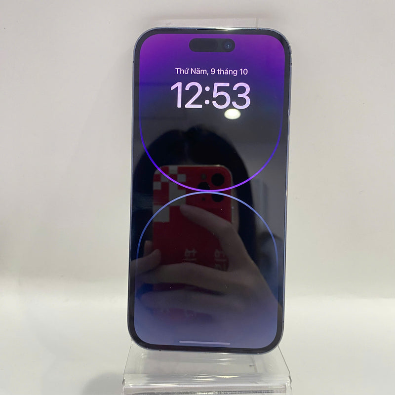 iPhone 14 Pro 256GB Purple 98% battery 85% Apple International (3x spots, scratches on edges, scratches on orange edges) - HH0385 