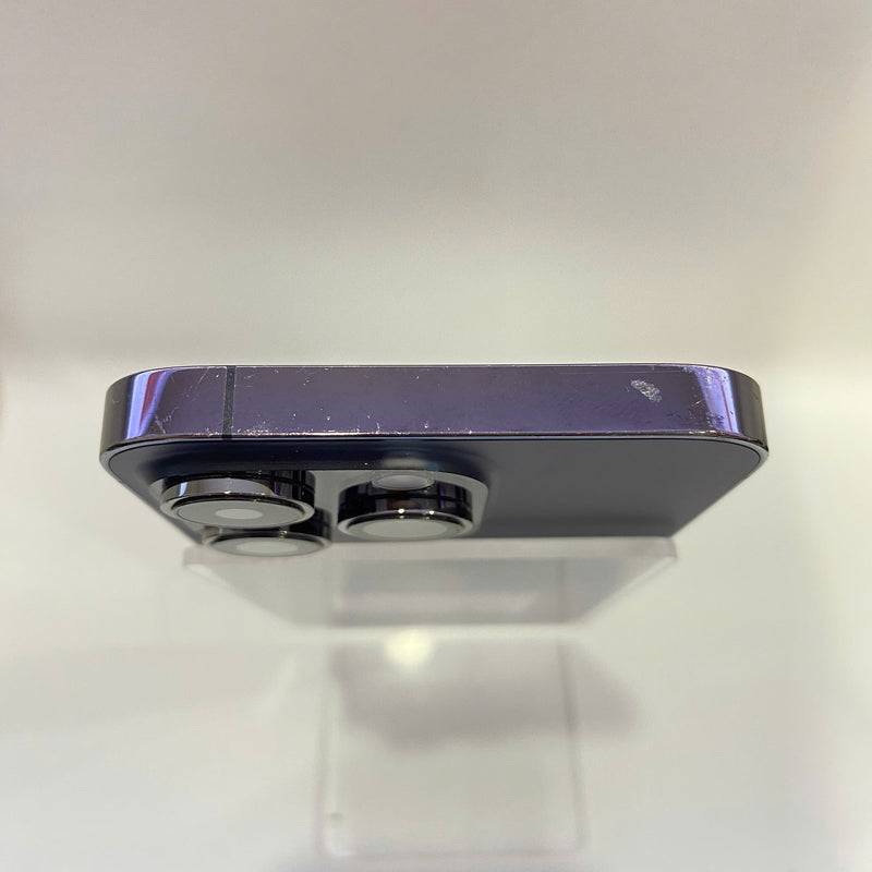 iPhone 14 Pro 256GB Purple 98% battery 85% Apple International (3x spots, scratches on edges, scratches on orange edges) - HH0385 