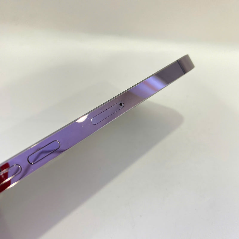 iPhone 14 Pro 256GB Purple 98% battery 85% Apple International (3x spots, scratches on edges, scratches on orange edges) - HH0385 