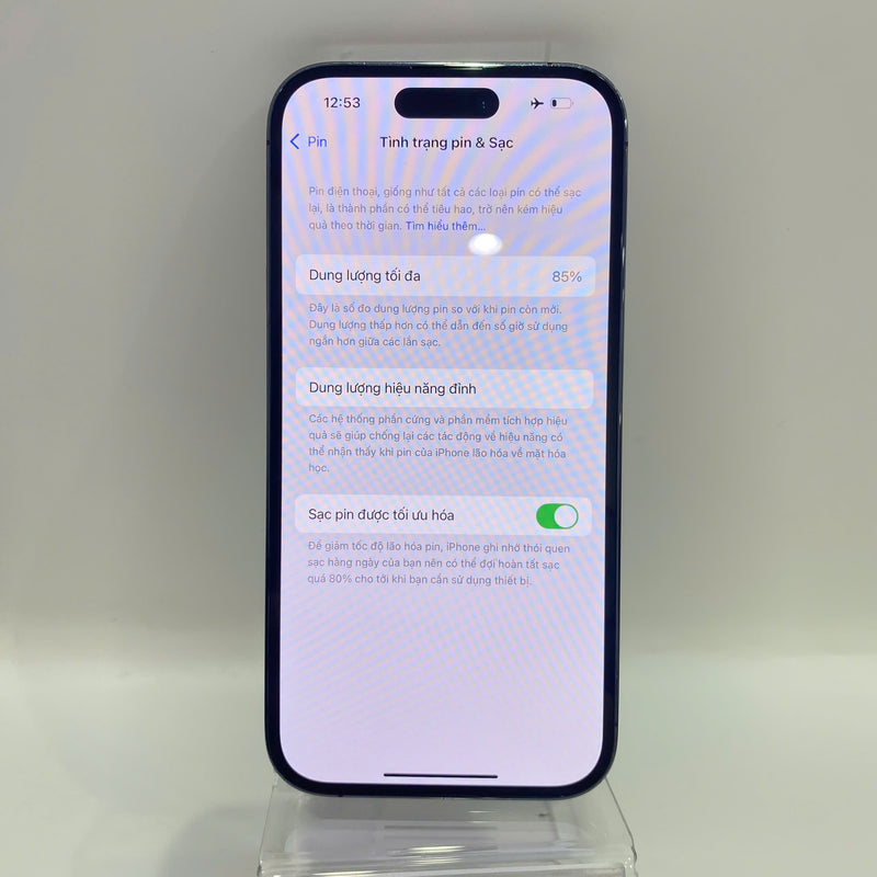 iPhone 14 Pro 256GB Purple 98% battery 85% Apple International (3x spots, scratches on edges, scratches on orange edges) - HH0385 