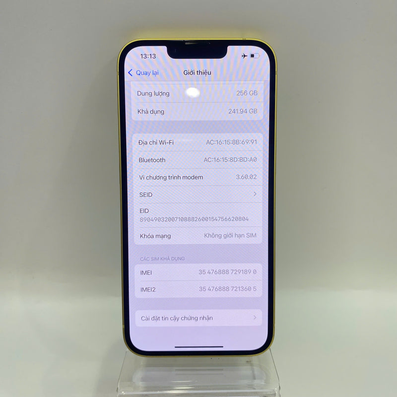 iPhone 14 256GB Gold 98% battery 86% Apple International (scratched edges, scratched screen) - HH1890 