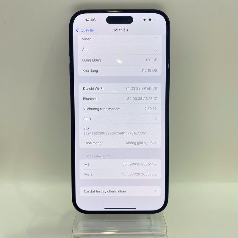 iPhone 15 Plus 128GB Black 98% battery 89% Apple International (scratched screen, dark edges, scratched orange edges) - HH6140 