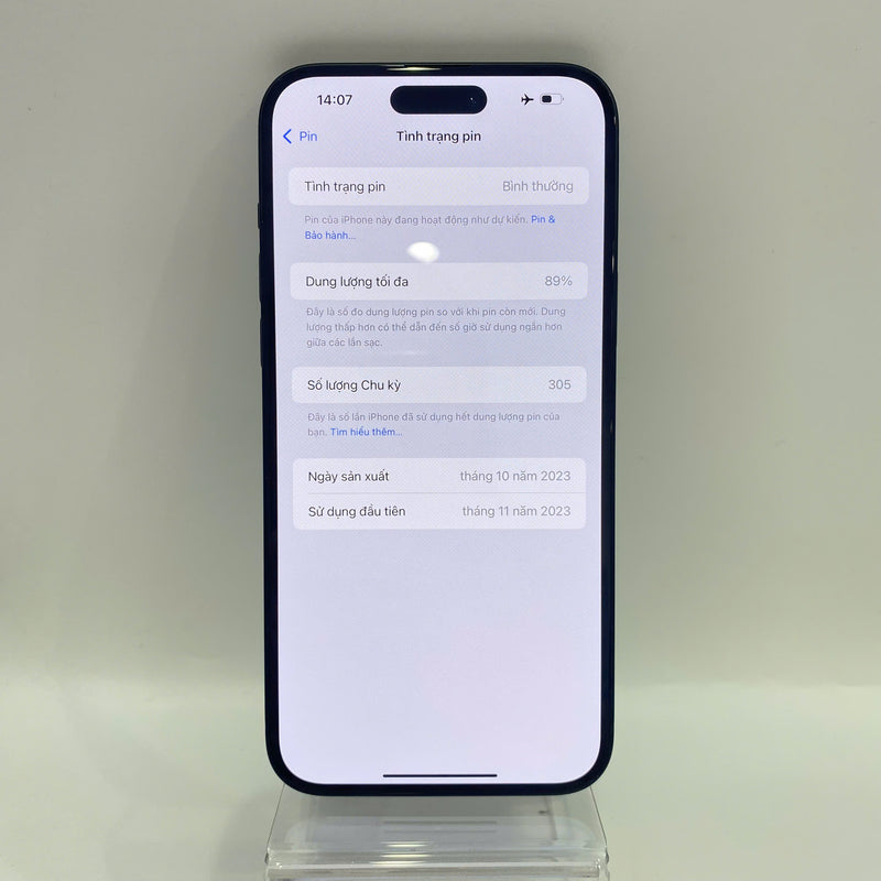 iPhone 15 Plus 128GB Black 98% battery 89% Apple International (scratched screen, dark edges, scratched orange edges) - HH6140 
