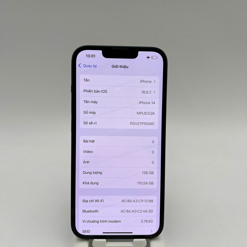 iPhone 14 128GB Black 98% battery 85% International from AU (No AU sim - dark edges) - HH2946 