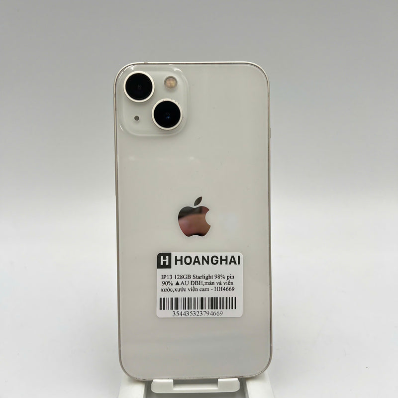 iPhone 13 128GB White 98% battery 90% International warranty from AU (Does not use AU sim - screen and edges are scratched, orange edge is scratched) - HH4669 
