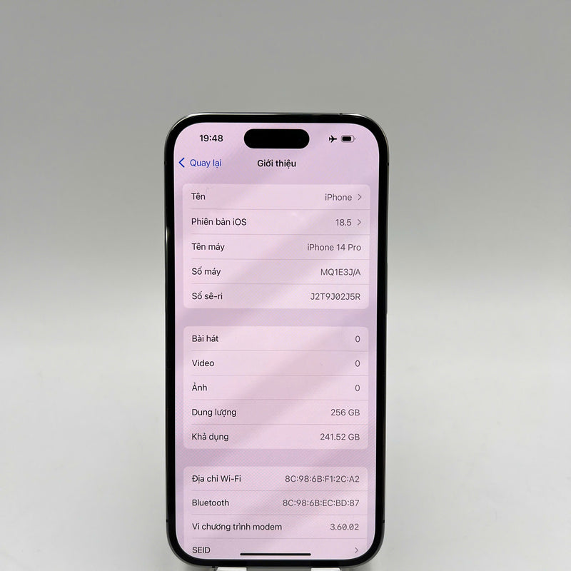 iPhone 14 Pro 256GB Purple 98% battery 87% International from DCM (No DCM sim - scratched edges) - HH6591 