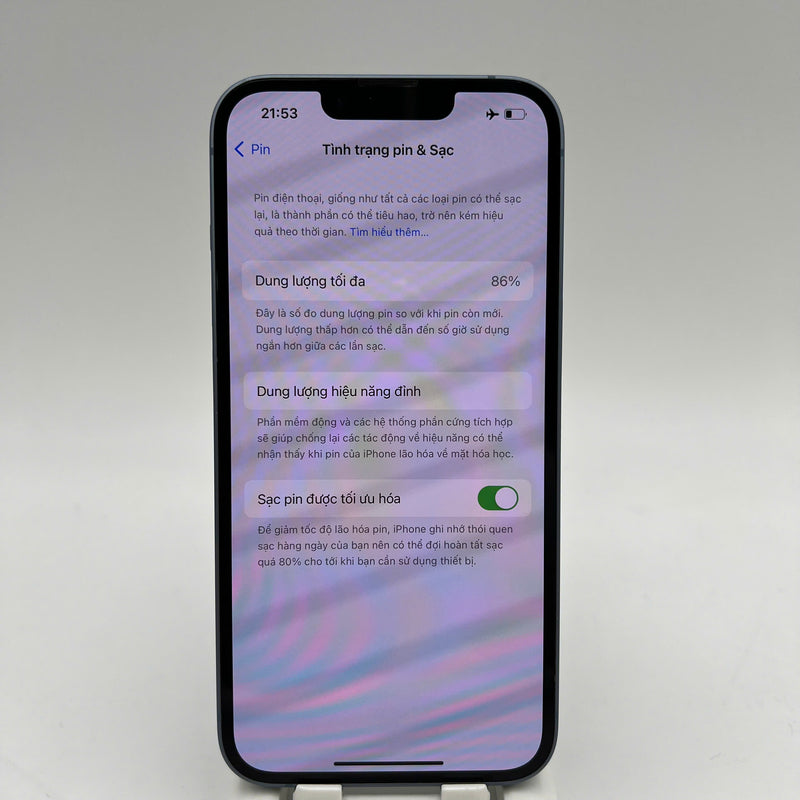 iPhone 14 128GB Blue 98% battery 86% International from SB (No SB sim - scratched screen, scratched edges) - HH3550 