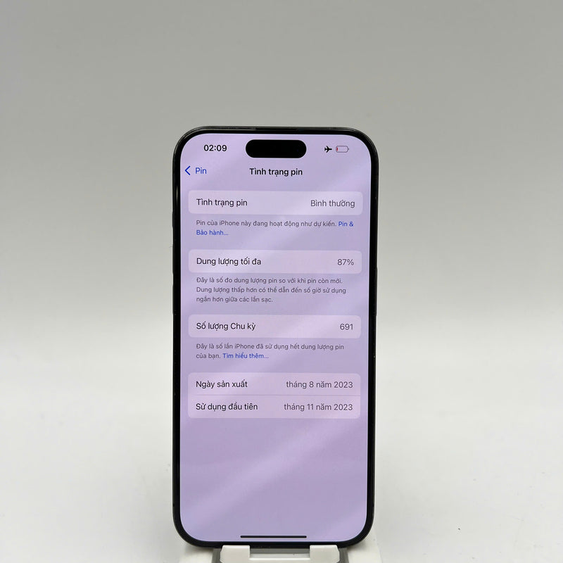 iPhone 15 Pro 256GB Black 98% battery 87% International from AU (Do not use AU sim - scratched paint edges, dark back, 0.5x/3x spots) - HH7140 