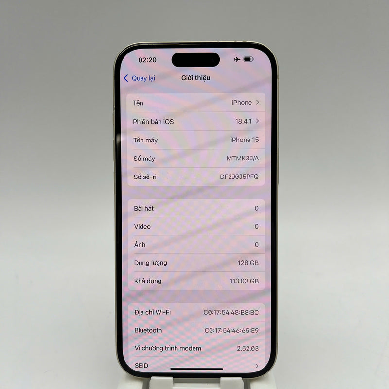 iPhone 15 128GB Gold 98% battery 86% International from DCM (No DCM sim - scratched screen, scratched edges) - HH4780 