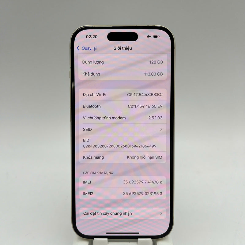 iPhone 15 128GB Gold 98% battery 86% International from DCM (No DCM sim - scratched screen, scratched edges) - HH4780 