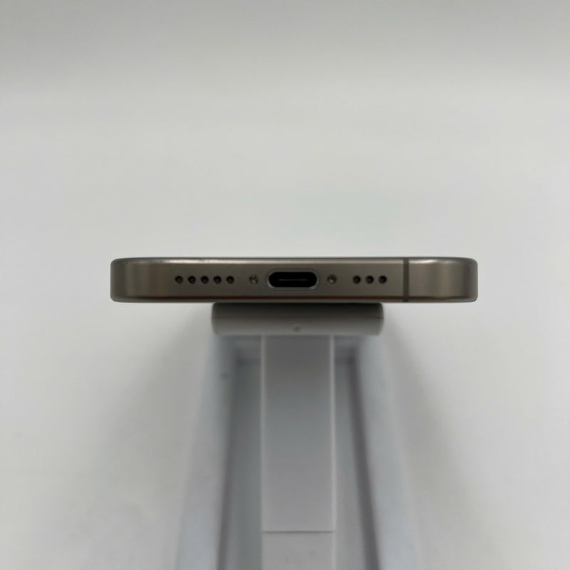 iPhone 15 Pro 128GB Natural 98% battery 86% International from DCM (No DCM sim - 0.5x spots, scratched edges, scratched orange edges) - HH7932 