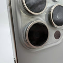 iPhone 15 Pro 128GB Natural 98% battery 86% International from DCM (No DCM sim - 0.5x spots, scratched edges, scratched orange edges) - HH7932 