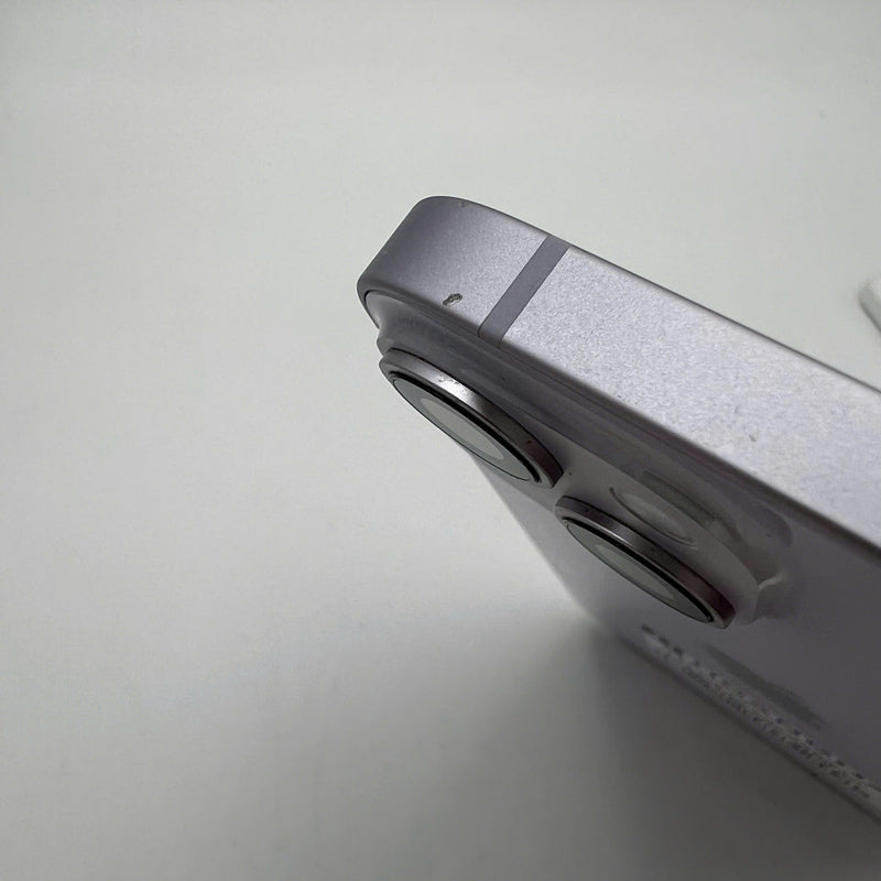 iPhone 14 128GB Purple 98% battery 85% International from SB (No SB sim - chipped edge, 1x spot, scratched orange edge) - HH9394 