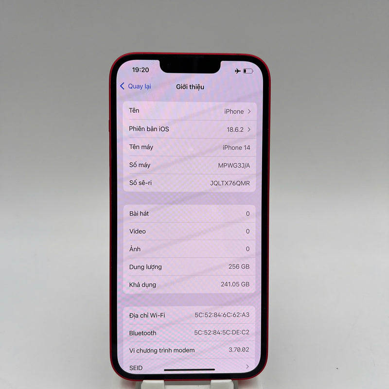 iPhone 14 256GB Red 98% battery 86% The device has paid off all network bills and is used like an Apple International (scratched paint on the edge) - HH8869 