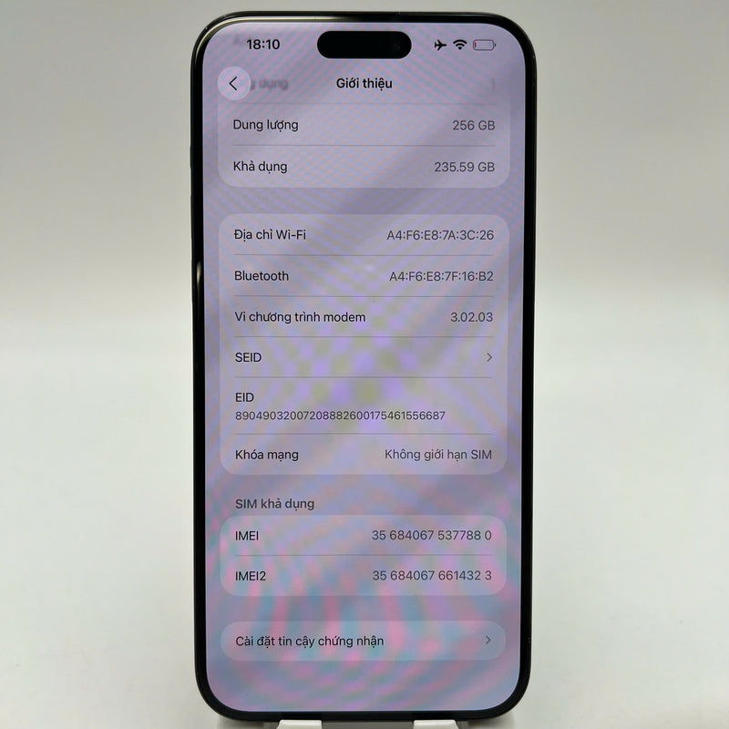 iPhone 15 Pro Max 256GB Blue 98% battery 88% International from RKT (No RKT sim - scratched paint on the edge) - HH7880 