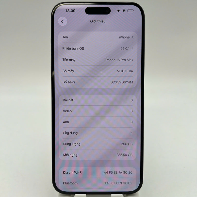 iPhone 15 Pro Max 256GB Blue 98% battery 88% International from RKT (No RKT sim - scratched paint on the edge) - HH7880 