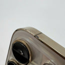 iPhone 13 Pro Max 128GB Gold 98% battery 100% International from SB (No SB sim - 3x spots, cracked edges, DTP) - HH4853 